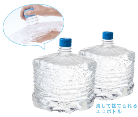 潰して捨てられるエコボトル