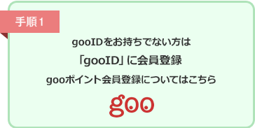手順1：gooID登録を行う